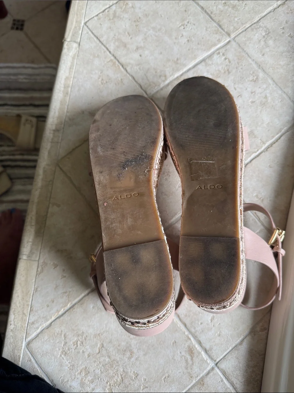Womens Aldo Blush Pink Espadrille Wedge Sandals